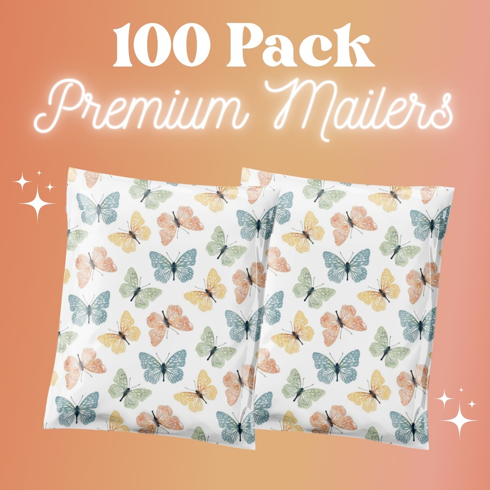 Butterfly‎ Poly Mailers 10x13 Inch 100 Pack Shipping Supplies Watercolor Mailer